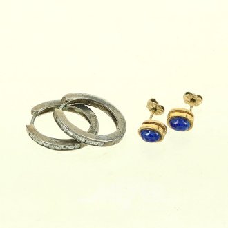 2 Paar Ohrstecker, Modeschmuck sowie Silber