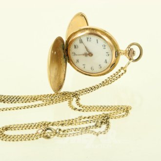 Kl. Taschenuhr mit 5 Diamantrosen
