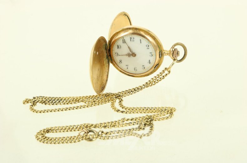 Kl. Taschenuhr mit 5 Diamantrosen