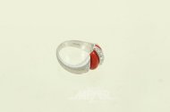 Ring mit Karneol u. 11 Brillanten von zus. ca. 0,40ct