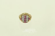 Ring mit 6 kl. Rubinen u. 6 Brillanten von ges. ca. 0,46ct