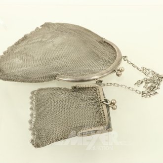 2 Antike Drahtgewebe-Taschen