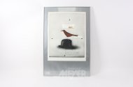 Farbradierung "Vogel auf Hut"