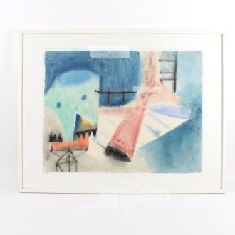 3 Aquarelle mit abstrakten Kompositionen
