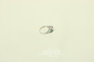 Ring mit Perle u. 4 kl. Smaragden