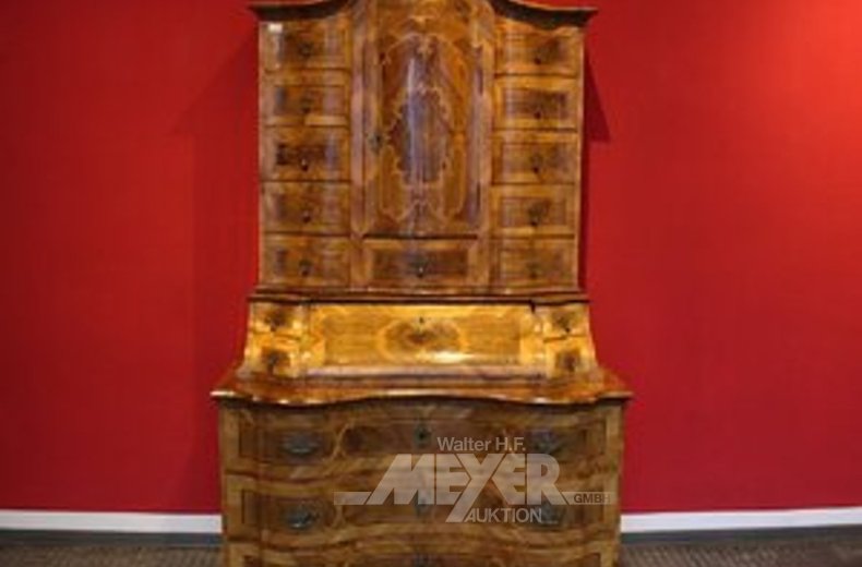 Barock-Aufsatzkommode, 18. Jh. mit Schreibfach, Tabernakelaufsatz