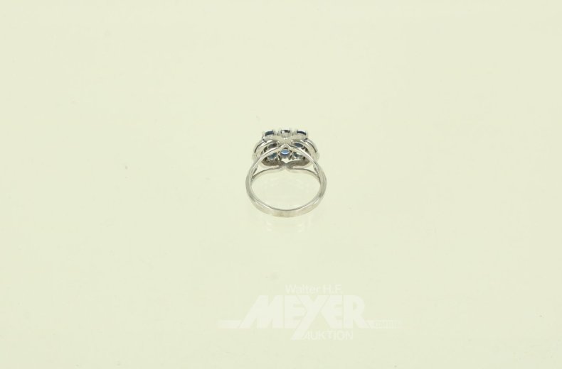 Ring mit 6 Saphiren u. 6 kl. Diamanten