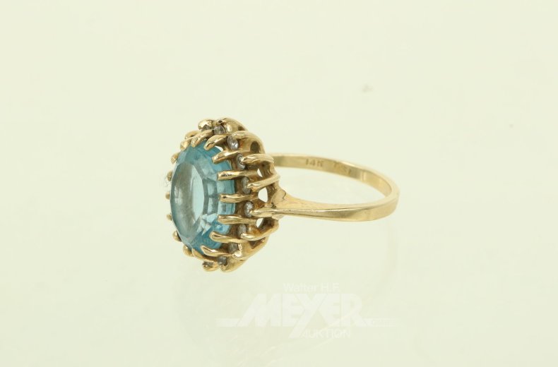 Ring mit blauem Farbstein