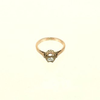 Antiker Solitärring mit 1 Altschliffdiamanten von ca. 0,20ct