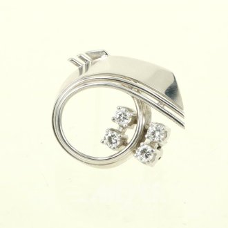 Kl. Brosche, besetzt mit 4 kl. Brillanten von zus. ca. 0,40ct