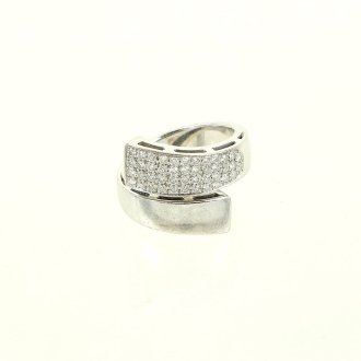 Ring, moderne Schlangenform, besetzt mit 44 kl. Brillanten