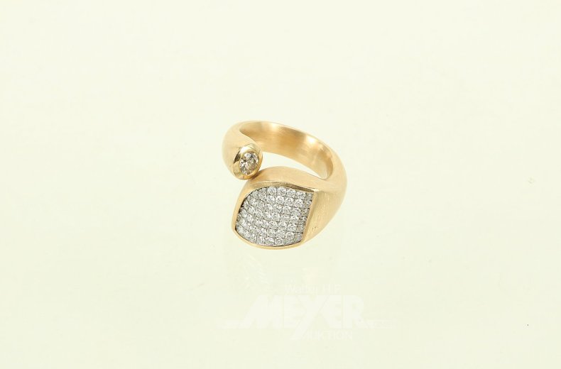 Ring, moderne Schlangenringform mattiert, Modellanfertigung