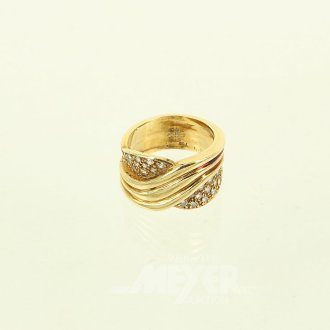 Ring, verschlungene Form mit 26 kl. Brillanten