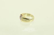 Bandring, besetzt mit 1 oval facettierten rosa Farbstein
