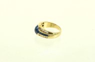 Bandring mit 1 Saphir-Cabochon
