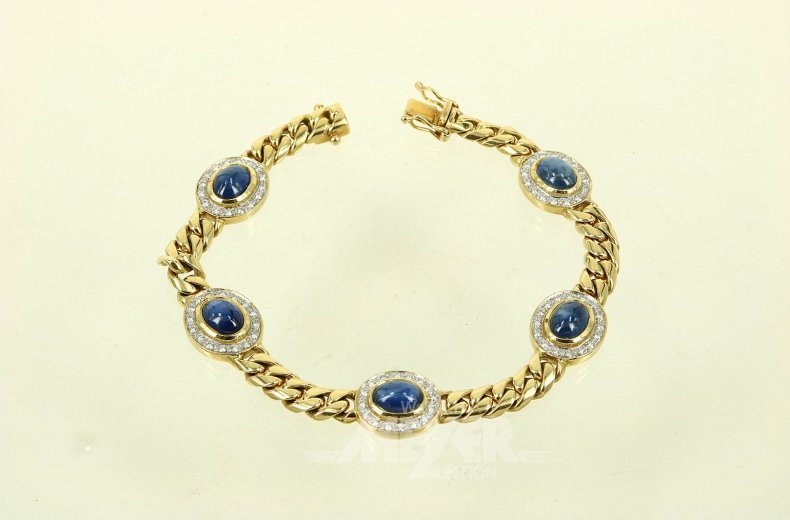 Flachpanzerarmband mit 5 ovalen Zwischengliedern