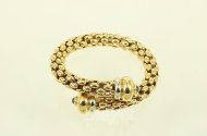 Armreif/Spange offen mit 2 Safir-Cabouchons