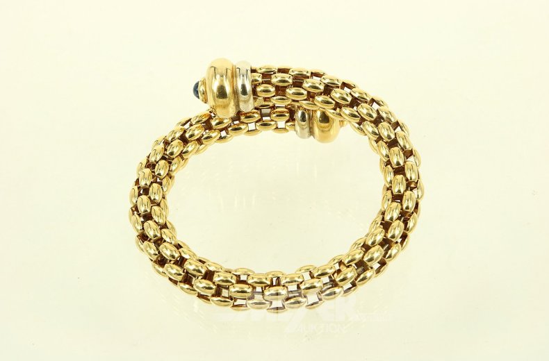 Armreif/Spange offen mit 2 Safir-Cabouchons