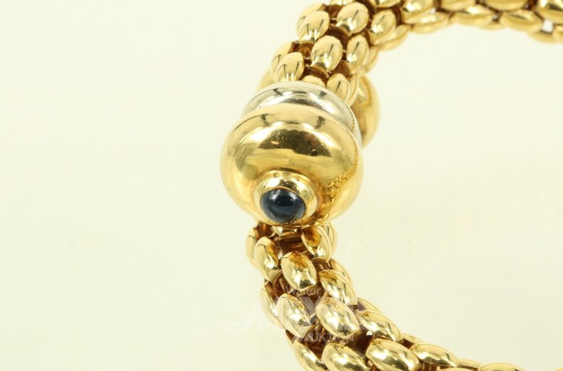 Armreif/Spange offen mit 2 Safir-Cabouchons