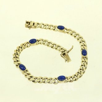 Panzerarmband mit 5 blauen Farbsteinen