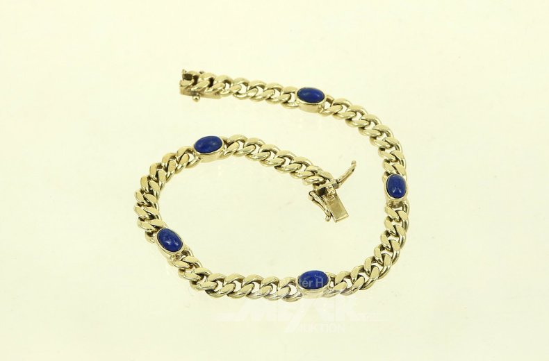 Panzerarmband mit 5 blauen Farbsteinen