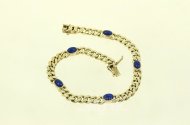 Panzerarmband mit 5 blauen Farbsteinen