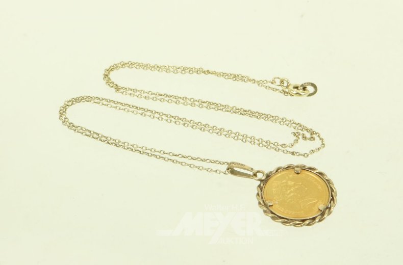 Kette mit Münzanhänger "Elisabeth II"