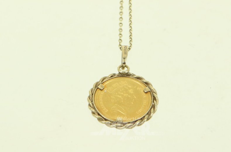 Kette mit Münzanhänger "Elisabeth II"
