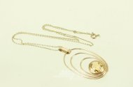 Kette (kein Gold) mit Anhänger 585 GG, mit Farbstein gelb