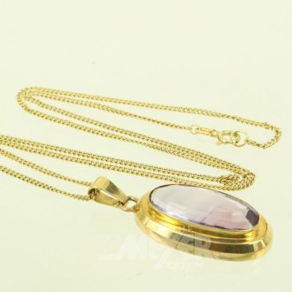Gliederkette mit Amethyst-Anhänger