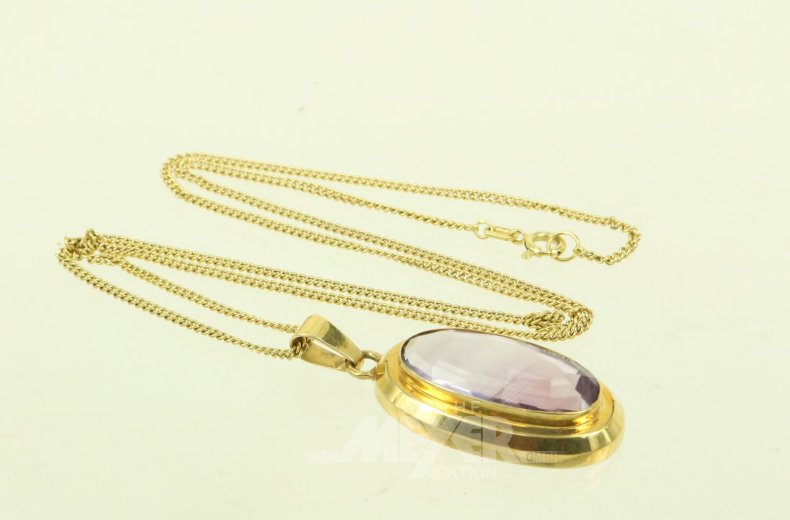 Gliederkette mit Amethyst-Anhänger