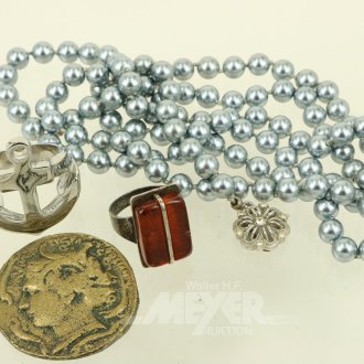 kl. Konvolut Mode- u. Silberschmuck