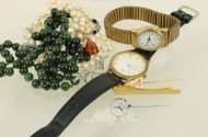 Konvolut Modeschmuck u. 2 Armbanduhren
