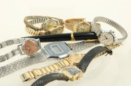 8 Damenarmbanduhren u. 1 Mont Blanc Füllfederhalter