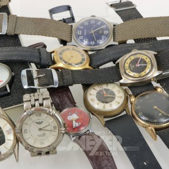 14 versch. Damen- u. Herrenarmbanduhren