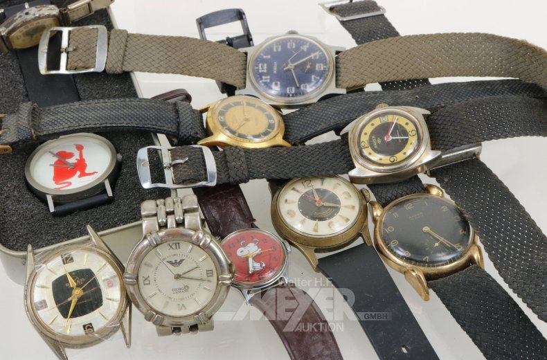 14 versch. Damen- u. Herrenarmbanduhren