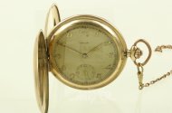 Taschenuhr, doubliert, mit Uhrenkette in 333 GG