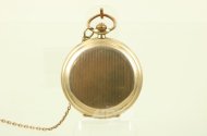 Taschenuhr, doubliert, mit Uhrenkette in 333 GG