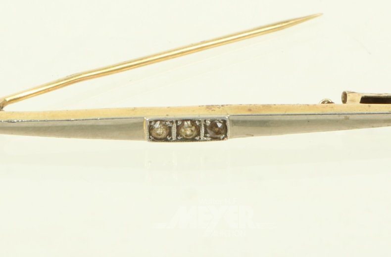 Stabbrosche, mit 3 kl. Farbsteinen