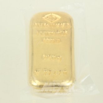 Goldbarren, Degussa, gegossen