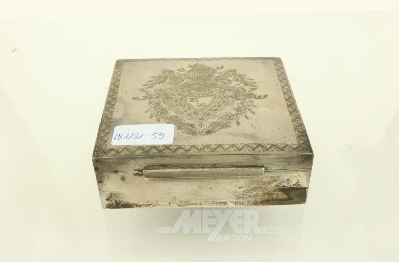 Zigarretendose mit Gravur u. Monogramm 'EZ'