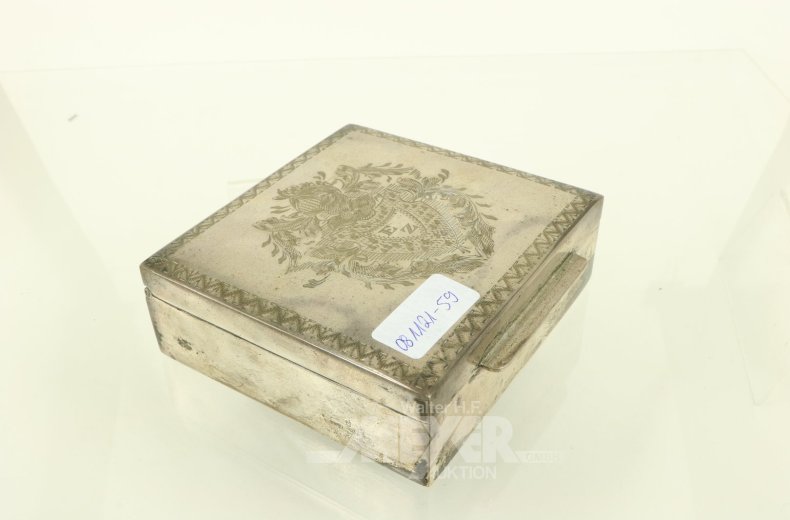 Zigarretendose mit Gravur u. Monogramm 'EZ'