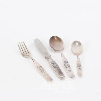 Kinderbesteck-Set, 4-tlg., Vintage