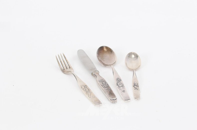 Kinderbesteck-Set, 4-tlg., Vintage