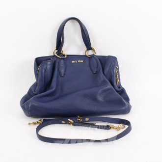 Blaue Ledertasche 'Vitello Daino Two-Way Shopping Tote'