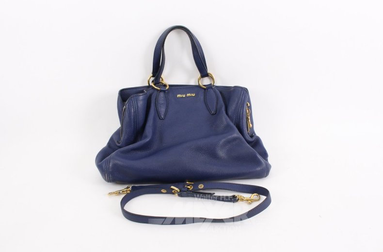 Blaue Ledertasche 'Vitello Daino Two-Way Shopping Tote'
