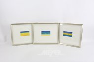 Bilderserie, 3-tlg. "Stilisierte Landschaften u. Meeresansicht"