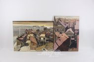 5 Gemälde mit historischen Stadtansichten von Hamburg