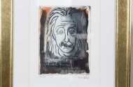 Farbradierung 'Albert Einstein'
