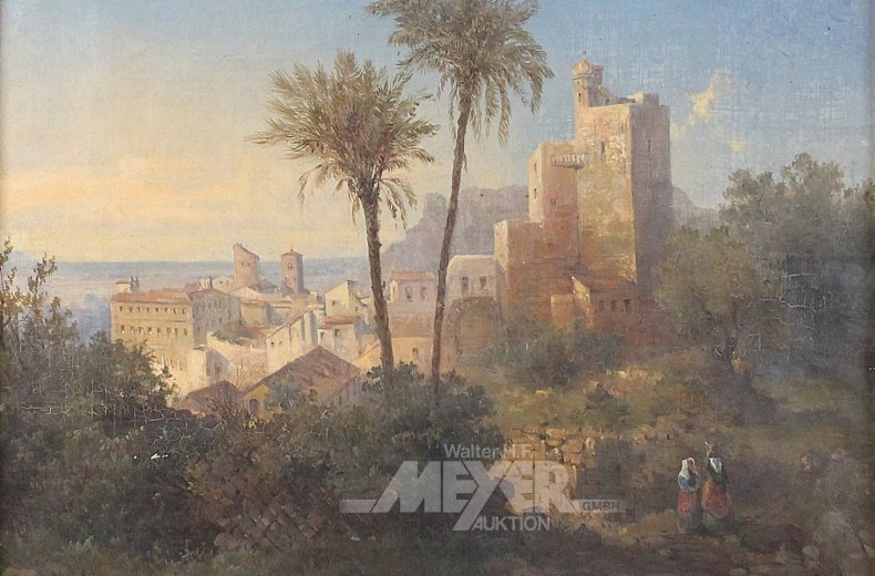 Gemälde "Sicht über orientalische Küstenstadt"